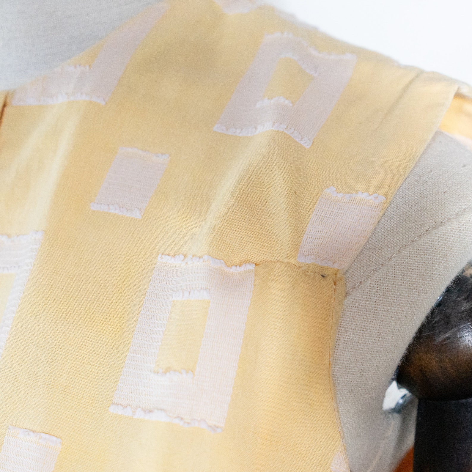 Vintage 1950s Tailored Yellow Rectangle Pattern Sheath Dress 50s Pale ...