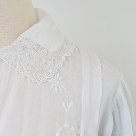 1910s Edwardian Embroidered Linen Dress: Antique … - image 10