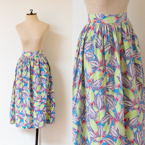 vintage 1940s bright botanical printed feed sack c