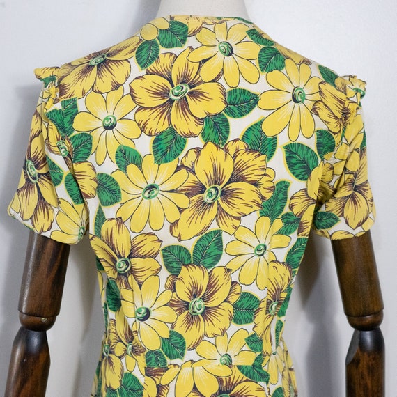 1940s yellow floral print dress | vintage 40s Sty… - image 6