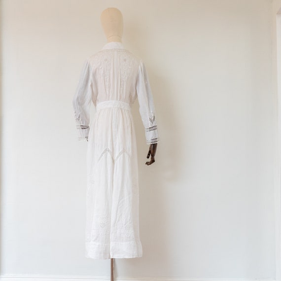1910s Edwardian Embroidered Linen Dress: Antique … - image 5