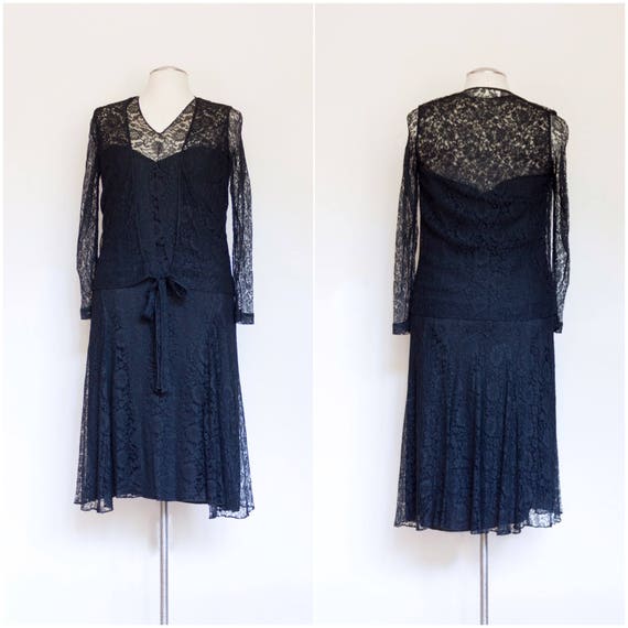 1920s drop waist evening dress