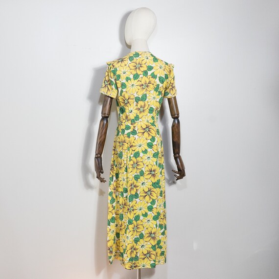 1940s yellow floral print dress | vintage 40s Sty… - image 5