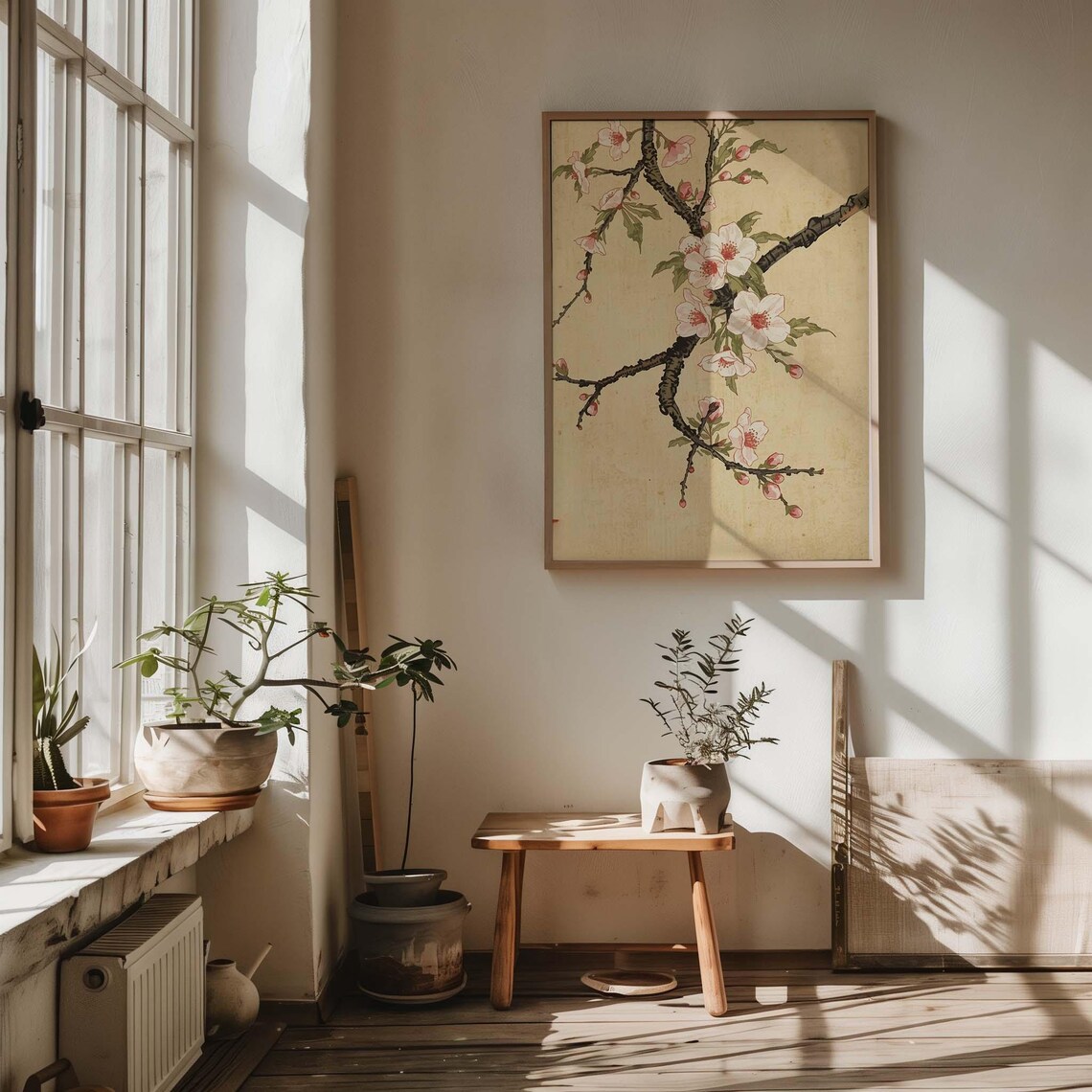 Japanese Vintage Wall Art Set of 3 – Cherry Blossom Poster, Lotus ...