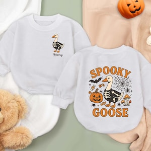 Spooky Goose Halloween Baby Romper, Funny Goose Baby Bodysuit, Cute Halloween Costume Outfit, Infant Fall Romper, Baby Shower Gift