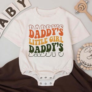 Daddy&#39;s Little Girl Romper, Baby Bodysuit, Infant Outfit, Dad Daughter Clothes, Father Daughter Gift, Family Bond Apparel, Newborn Gift
