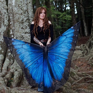 Blue Morpho Butterfly Wings, Performance Flow Prop, Fairy Wings