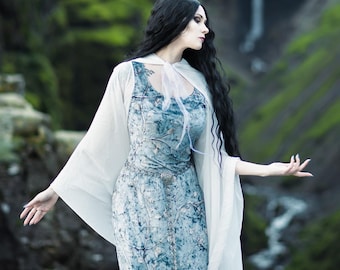 Elven Wedding Dress, Velvet Celtic Medieval Gown