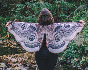 Moth butterfly cape Emperor moth cloak dance wings costume short small fairy