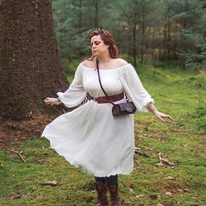 Chemise Dress Woman shirt renaissance dress peasant underdress - Steampunk larp Pirate Fantasy Medieval Renaissance Costume bishop sleeve