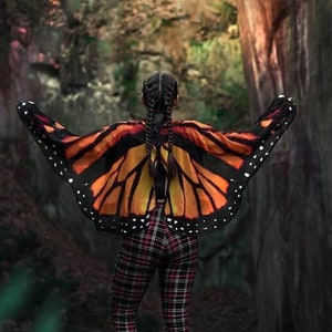 Butterfly wings monarch cape cloak wings costume short small fantasy halloween dance