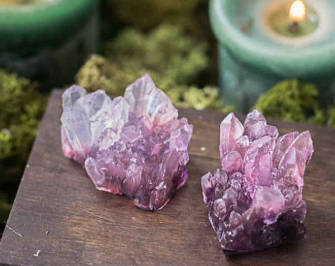 Amethyst Crystal Soap  Handmade purple GEODE with jasmine scent Glycerin Soap  gift party favor