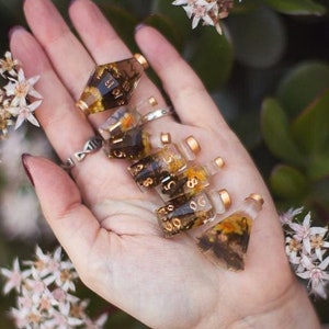 Dice set - Potion dices - Druid Nature Elven - moss and flowers, spring dice set - Tabletop game - Board Game - RPG - Roleplaying - DnD