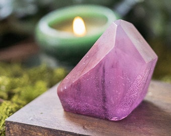 Amethyst Crystal Soap Handmade with jasmine scent purple Glycerin Soap gift party favor