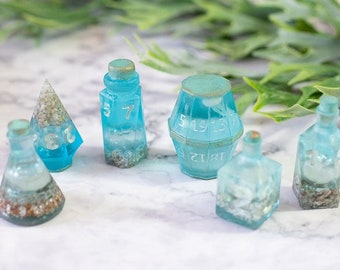 Dice set - Potion dices - Liquid Core mermaid blue - Pearl and Jellyfish