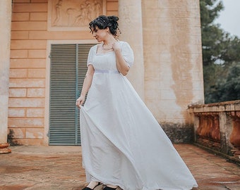 Regency Dress Bridgerton Wedding dress Royalcore Costume Empire , Medieval, Pre- Raphaelite, cottagecore renaissance dress