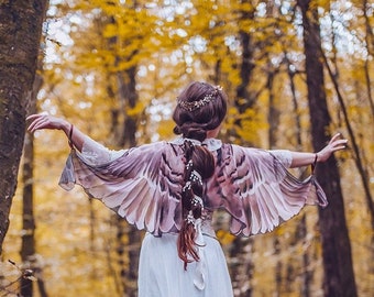 Disfraz de alas de búho, plumas negras de cuervo, cosplay maléfica, alas de ángel oscuro, ropa de Festival