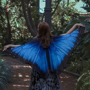 Blue Morpho Butterfly cape wings Butterfly Wings Blue Morpho scarf Festival Clothing image 9