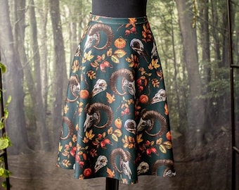 Harvest Autumn Skater Skirt, Cottage Witch Style