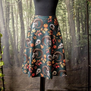 Halloween Skirt in black witch Harvest Autumn Cottage Witch inspired skater skirt