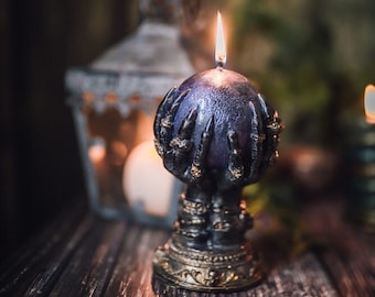 Oracle crystal ball Candle - dark goddess candle - Halloween decor Party Favors