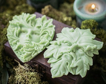 Soap Green Handmade with Sandalwood scent Glycerin Soap vegan Greenman and Driad  gift pack