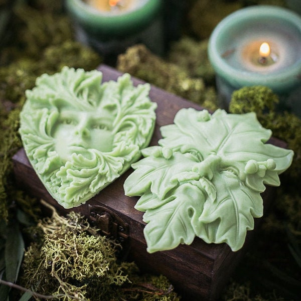 Soap Green Handmade with Sandalwood scent Glycerin Soap vegan Greenman and Driad  gift pack
