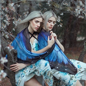 Blue Morpho Butterfly cape wings Butterfly Wings Blue Morpho scarf Festival Clothing image 8