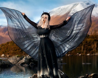 Raven wings costume crow black feathers maleficent cosplay dark angel wings Festival Clothing