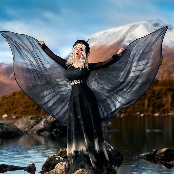 Raven wings costume crow black feathers maleficent cosplay dark angel wings Festival Clothing