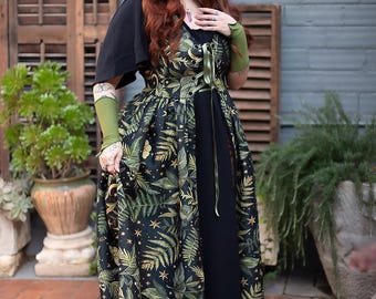 Corset Over Dress: Elven Renaissance Fair Costume - ferns and moths