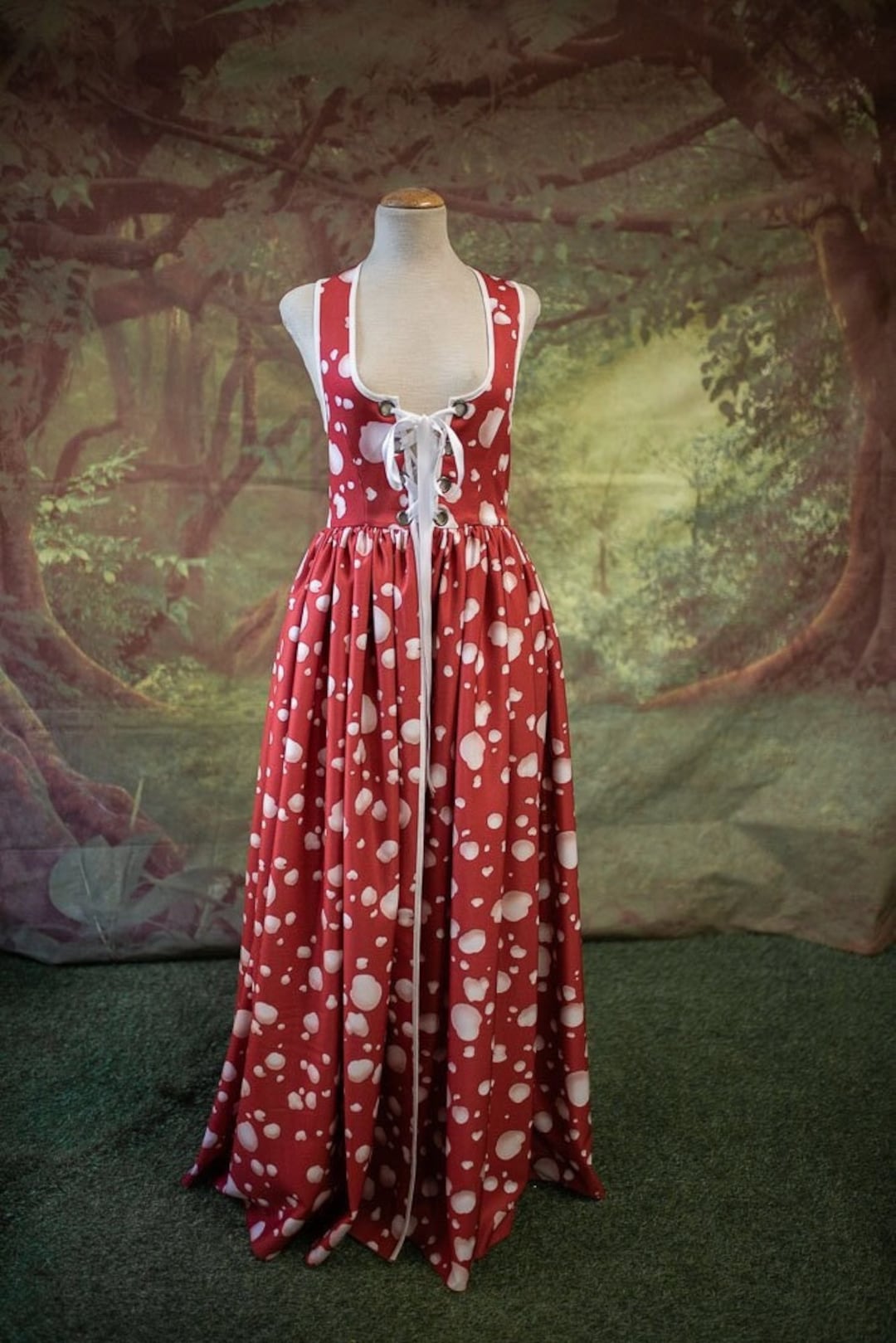 Mushroom Dress Renaissance Dress Surcoat Medieval Dress Elven Coat