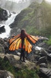 Butterfly wings Monarch cape costume adult Fairy wings chiffon belly dance cloak orange Festival Clothing 
