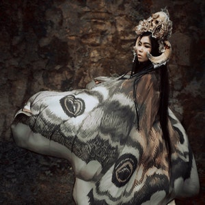 Moth wings costume butterfly cape fairy wings festival clothing burning man moth costume image 6