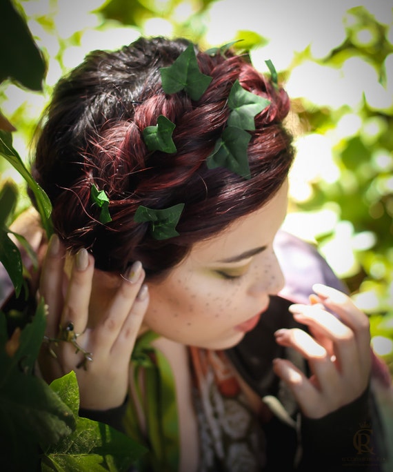 Leaves hair pins ivy bridal whimsical wedding accessory, bridal head piece,  woodland wedding cottagecore