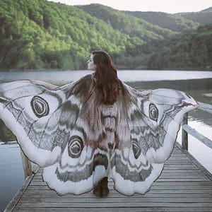 Moth wings costume butterfly cape fairy wings festival clothing burning man moth costume image 5