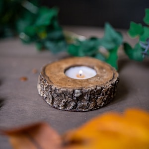 Candle Holder Log imitation in Resin