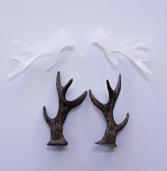 Small Faux Deer Antlers Faux Taxidermy White Antler Decor Etsy