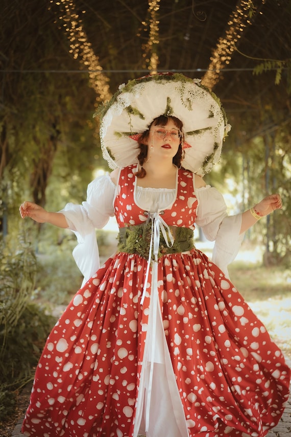 red mushroom dress Mushroom Surcoat Dress: Elven Renaissance Fair Costume