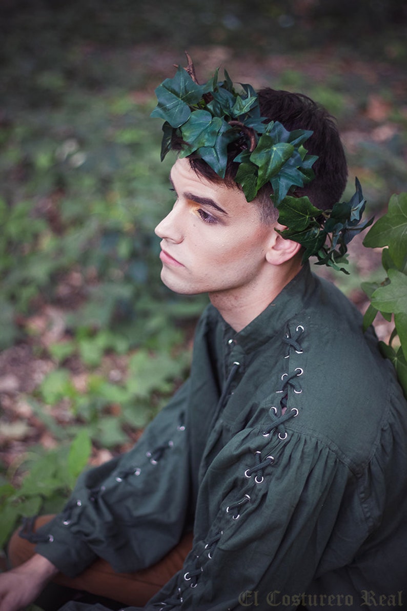 Ivy green leafs Flower crown tiara bridal circlet romanthic celtic image 3