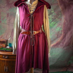 Surcoat Ranger à capuche gilet d'assassin unisexe survêtement ouvert sur le devant elfique pirate fantaisie médiéval renaissance costume cosplay image 6