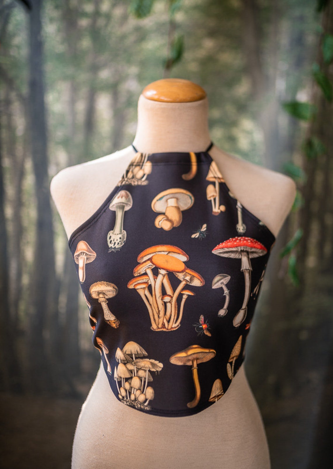 Bikini Halter mushroom top swimwear confortable adjustable Etsy