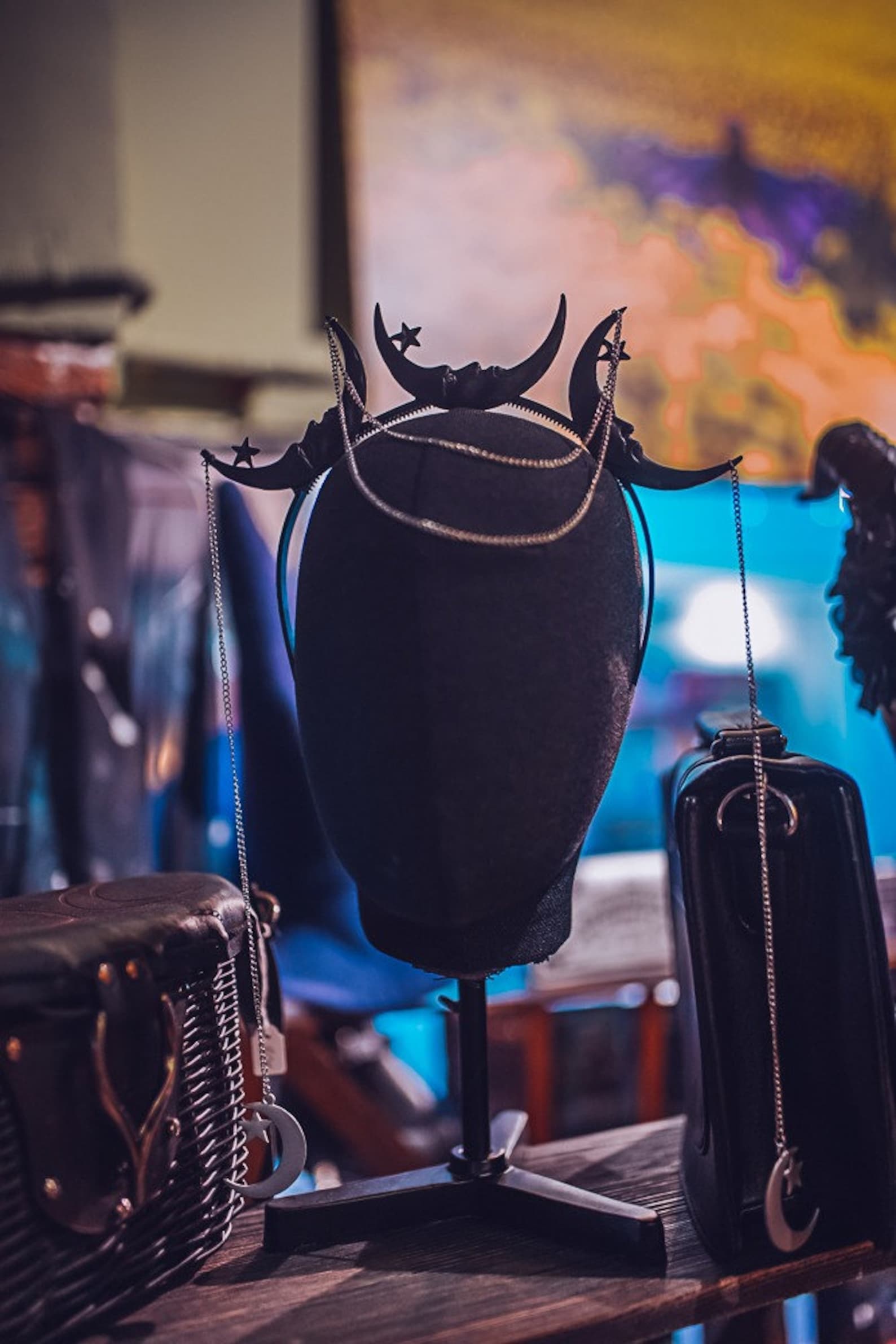 Crescent Moon Headpiece Moons Headband Moon Tiara Moon Chain Etsy