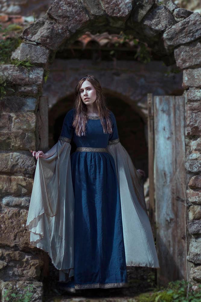 blue elven dress