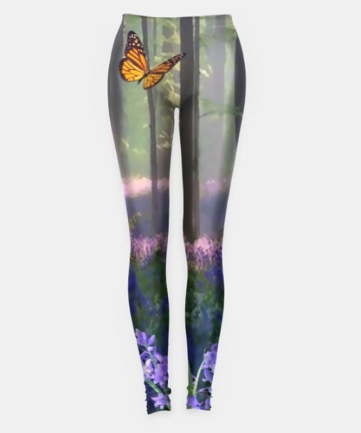 Leggings Monarch Buttefly Forest Tights Yoga Pole Dance | Etsy