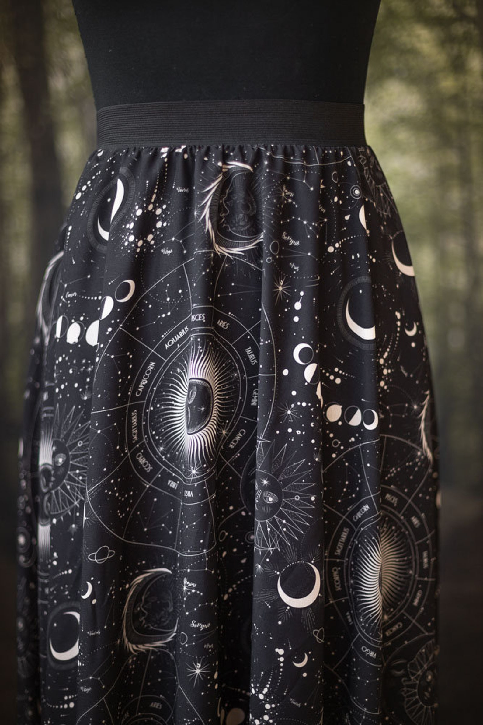 Astrology Skirt Galaxy Constellations Print Celestial Maxi - Etsy