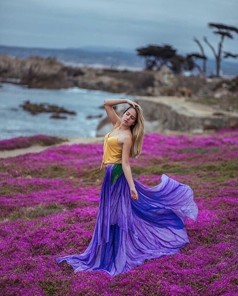 Flower cape floral cloak Violet Petunia scarf shawl purple lavender poncho convertible skirt image 2