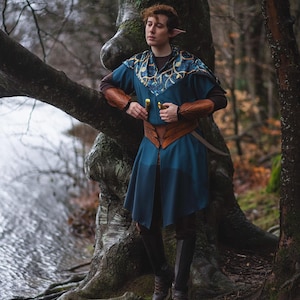 Elven Robe Surcoat - unisex archer vest  Open Front Overgarment Elven Pirate Fantasy Medieval Renaissance Costume Cosplay