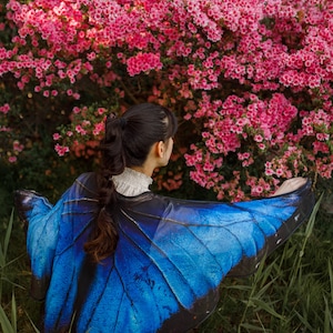 Blue Morpho Butterfly cape wings Butterfly Wings Blue Morpho scarf Festival Clothing image 6