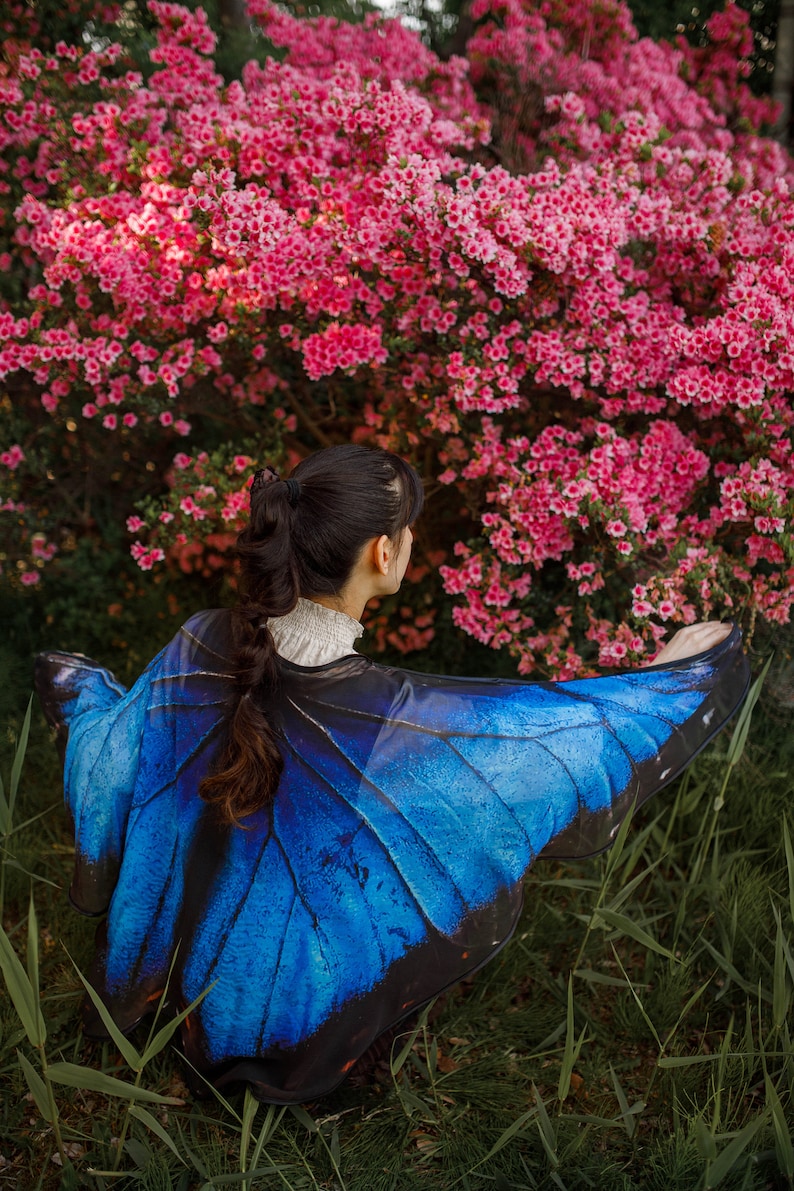 Blue Morpho Butterfly cape wings Butterfly Wings Blue Morpho scarf Festival Clothing image 6